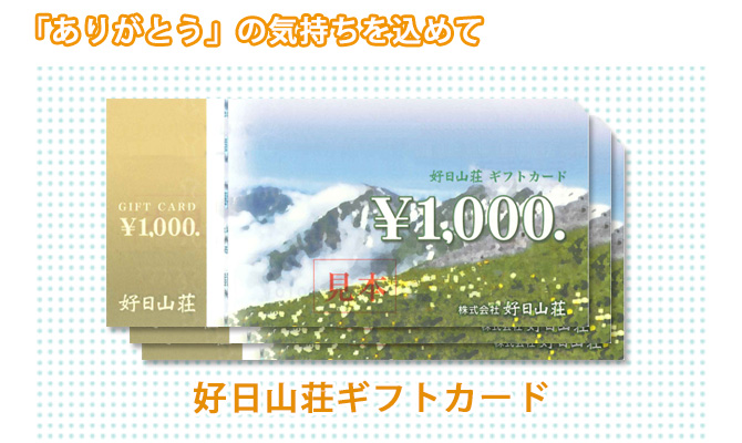 「ありがとう」の気持ちを込めて。好日山荘ギフトカード