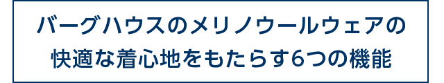 バーグハウス　メリノウールウェアの快適な着心地をもたらす6つの機能