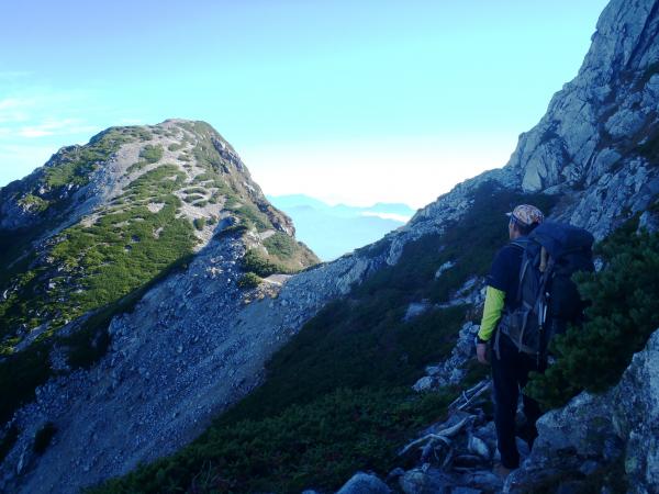 不帰Ⅱ峰南峰が見えます。