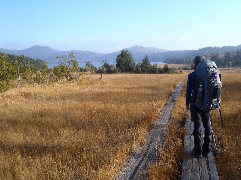 急坂が終わりホッとするも、沼尻の湿原に感動～っ！