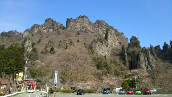 ゴール予定の中之岳神社駐車場。素晴らしい景観！