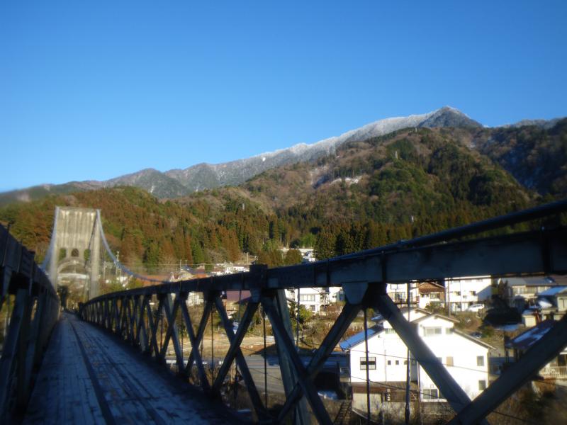 桃介橋から見る南木曽岳