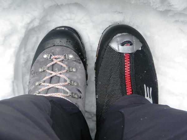 冬靴の履き比べ