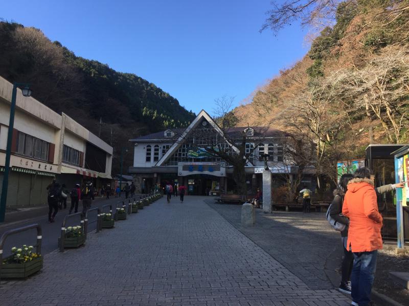 高尾山ケーブルカー駅。