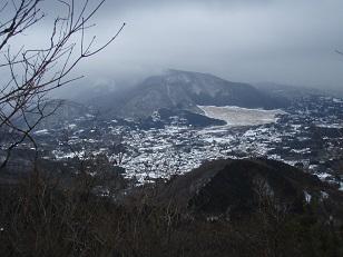 雪の金時山へ