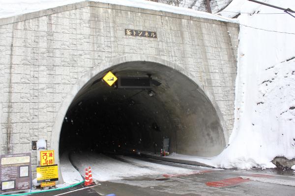スタートは釜トンネルから。トンネル近くの中の湯バス停までバスで入れます。