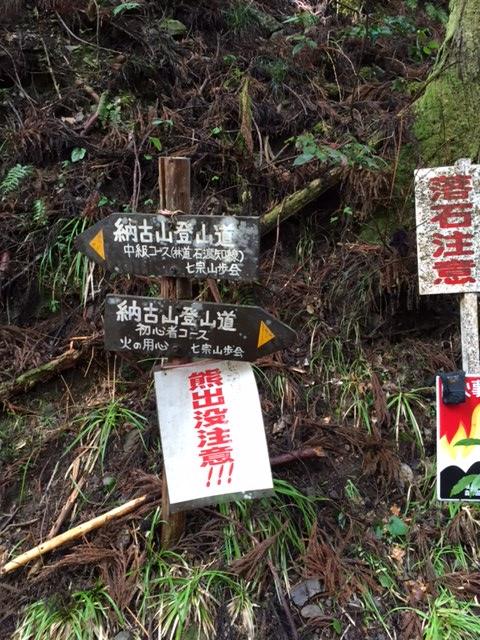 納古山登山道～中級コース