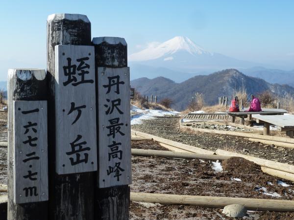 蛭ヶ岳山頂と富士山。最高の画。