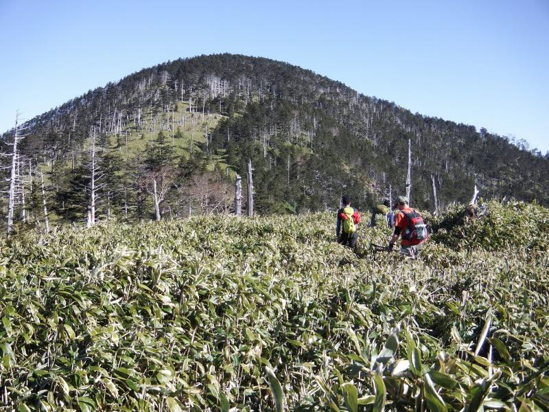 深南部らいしヤブ景色と中ノ尾根山。