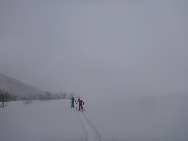 広大な雪原の歩行練習
