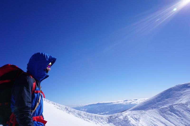 硫黄岳山頂であまりの絶景に言葉が出ない(笑)