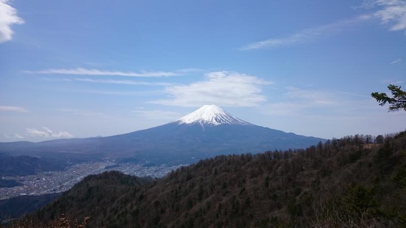 三つ峠山荘からみた富士山