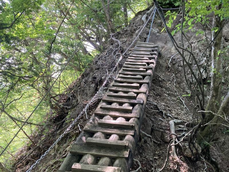 鎖場、梯子、沢ありコース