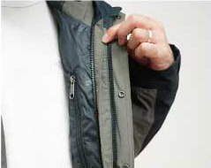 ファスナー付き内ポケット