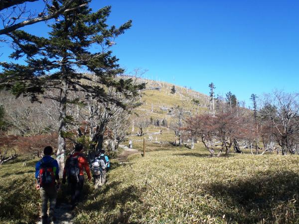 正木嶺へ向かう