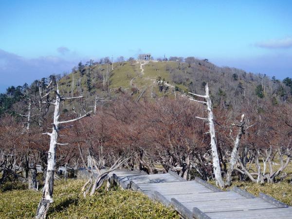 日出ヶ岳の展望台が見えた！あとひと登り