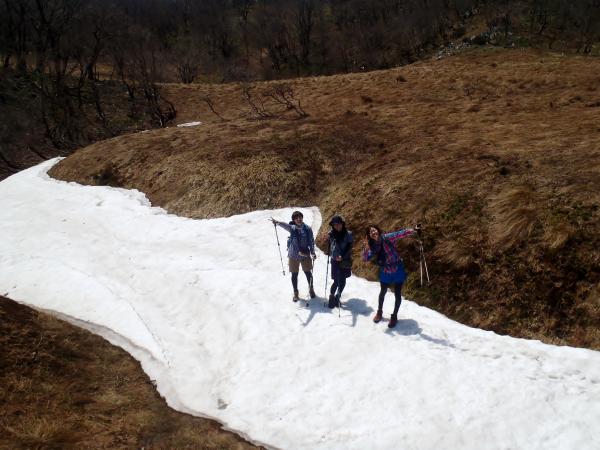 雪渓があってテンションUP！