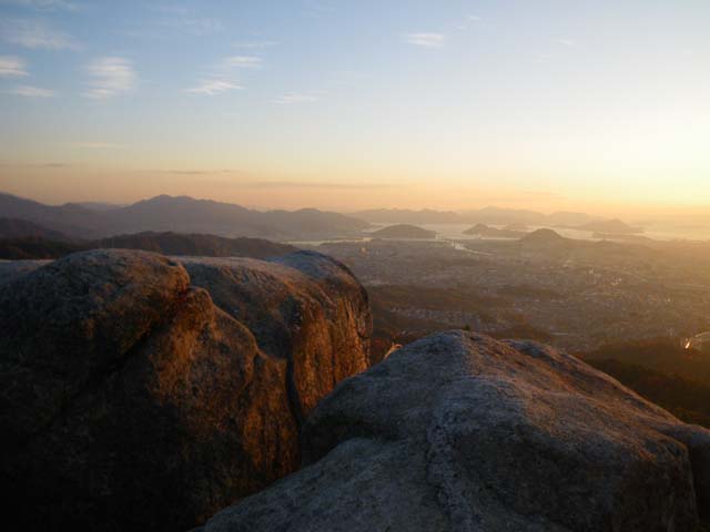 展望岩の夕方の風景