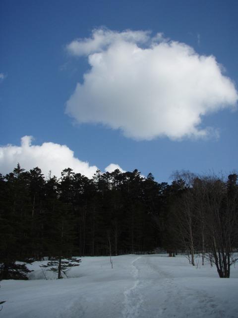 白い雲と白い雪