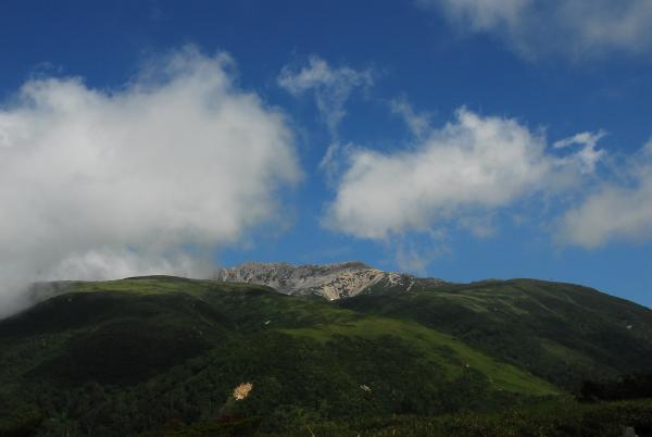 折立から太郎平までの登山道から見える薬師岳。