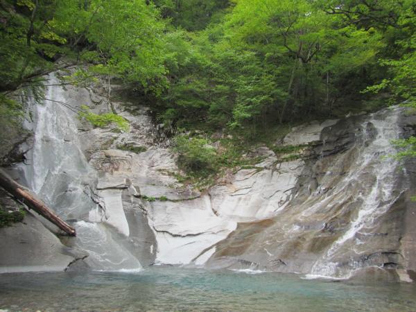 「両門ノ滝」が西俣（左）の入口となります