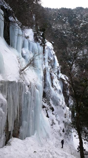 人と比べると滝の大きさが分かります。