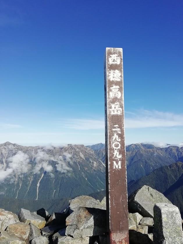 西穂高岳頂上