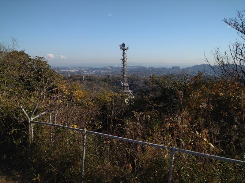 大楠山の山頂部から三浦海岸方面が望めます。