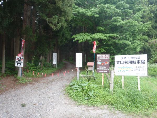 駐車場から林道を歩いていきます