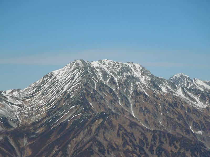 立山、右隅に剱岳
