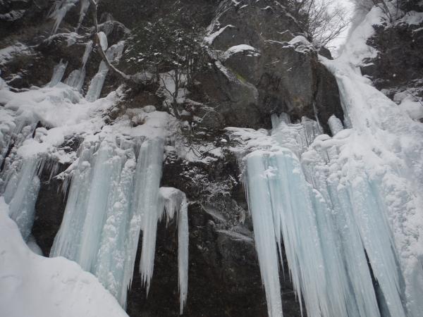 初めて見た見事な氷瀑！
