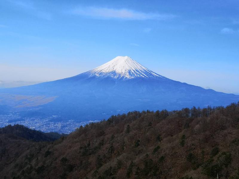 三ッ峠山荘からの完璧な富士山。