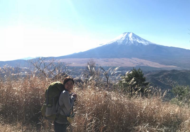 福地さんとススキと富士山。