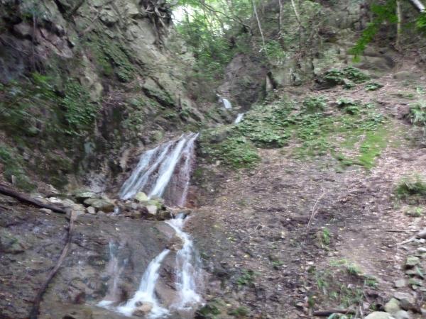 入溪直後の２段滝